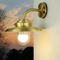 Metall Lampen|Messinglampen*Lido Wandlampe Außen Laterne Messing Maritim IP64 Haus