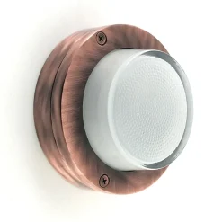 Außenwandleuchten|Rustikale Lampen*Andromeda Wandlampe außen Messing Glas D: 14 cm rund IP64 G9