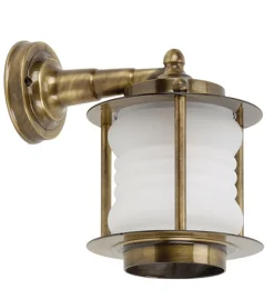 Außenwandleuchten|Rustikale Lampen*Lido Wandlampe Außen Messing Glas Maritim Haustür