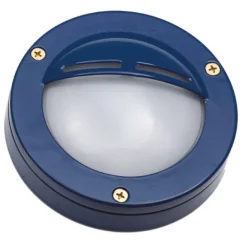 Außenwandleuchten|Messinglampen*Lido Wandlampe außen Messing Glas G9 IP64 D: 14 cm rund Blau