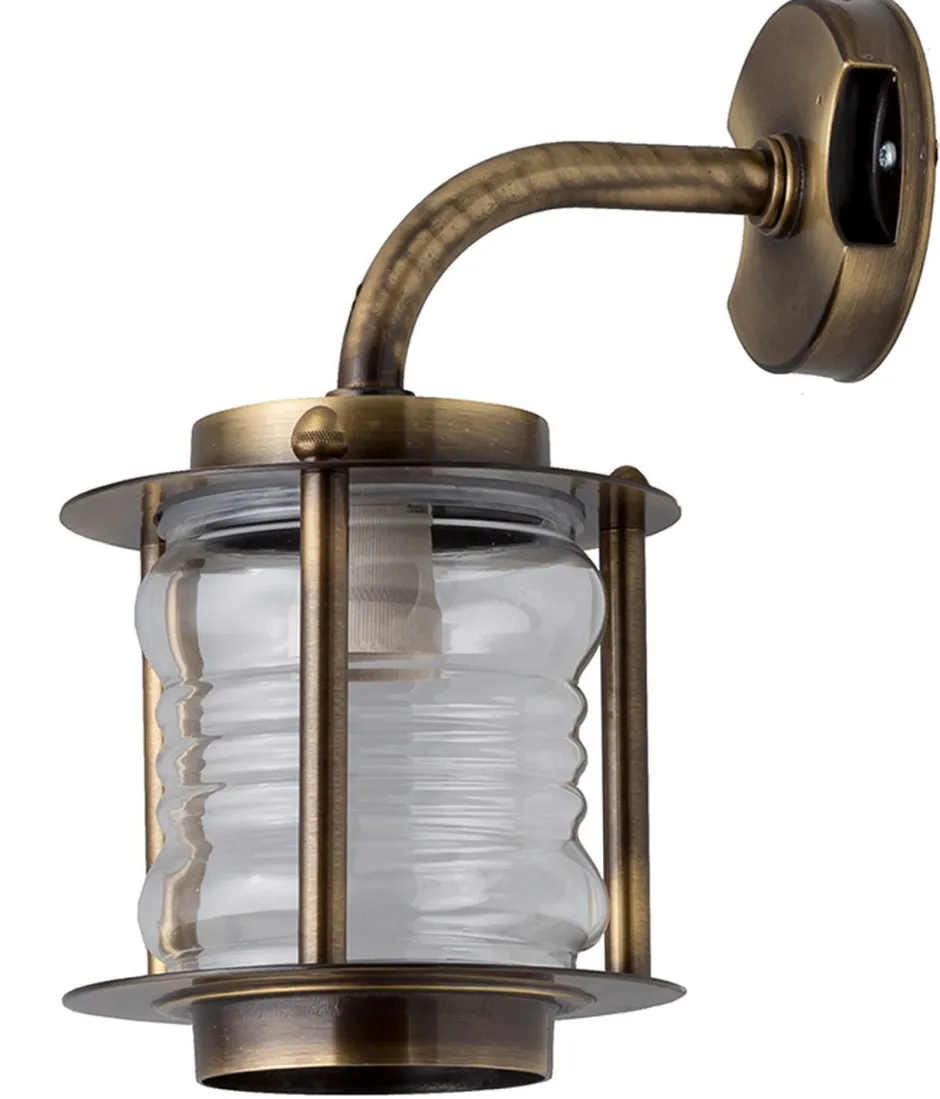 Außenleuchten Antik|Außenleuchten Messing*Lido Wandlampe Außen Messing Glas Maritim Hof Terrasse