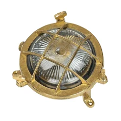 Rustikale Lampen|Metall Lampen*Lido Wandlampe Außen Messing Haus Hof rund Maritim