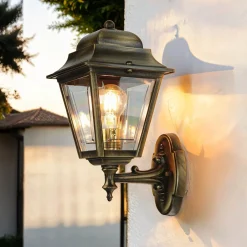 Lido Wandlampe Außen Messing IP43 Rustikal Haustür< Außenleuchten Antik|Außenleuchten Messing