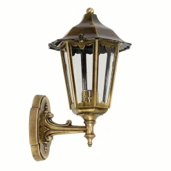 Außenwandleuchten|Rustikale Lampen*Lido Wandlampe Außen Messing IP43 Rustikal Haustür Hof