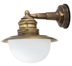Lido Wandlampe Außen Messing Maritim Hof rostfrei PELLA< Außenleuchten Antik|Außenwandleuchten