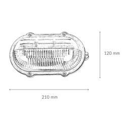 Lido Wandlampe Außen Messing Maritim oval IP64 Haus Tür< Metall Lampen|Rustikale Lampen