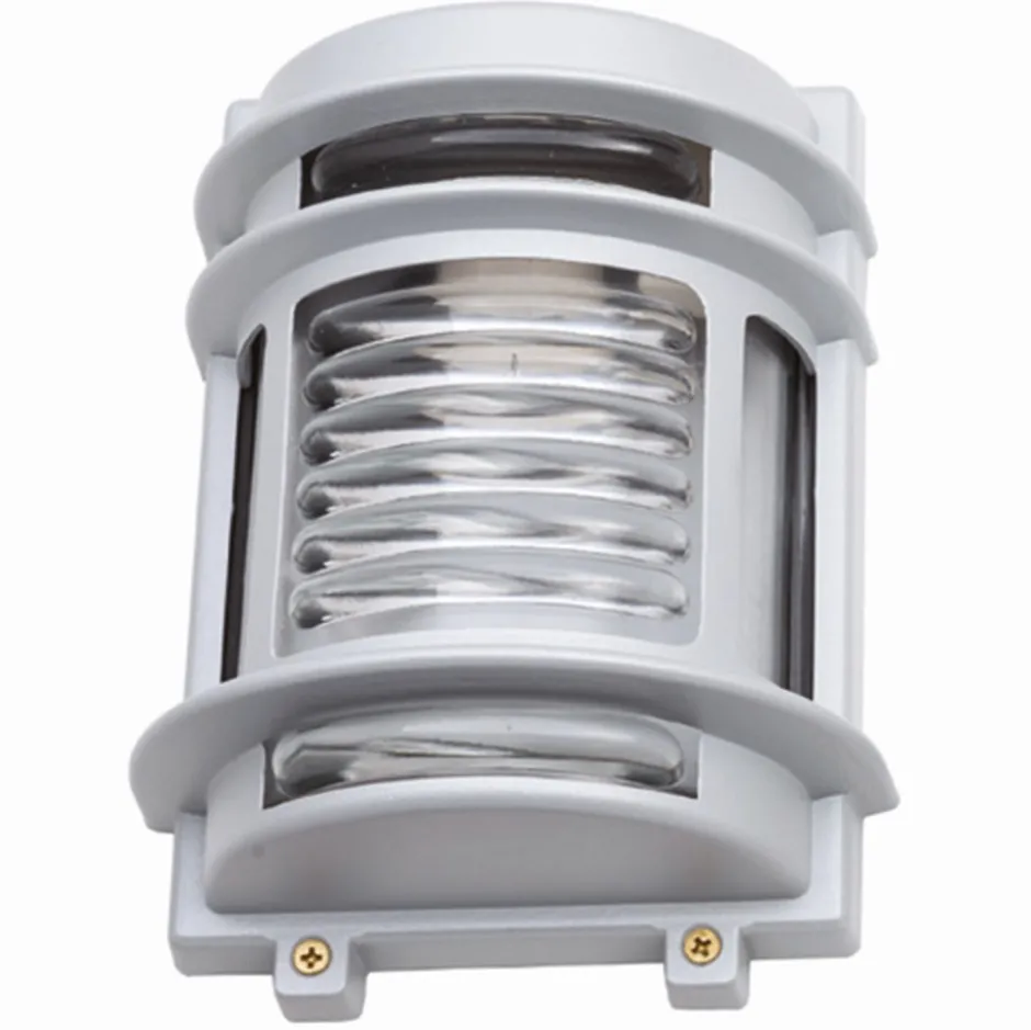 Lido Wandlampe außen Messing massiv Glas H: 22 cm IP64 Grau< Außenwandleuchten|Feuchtraumleuchten