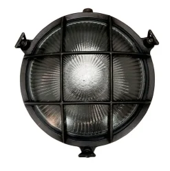 Lido Wandlampe außen Messing massiv Glas E14 IP64 D: 18 cm rund< Außenwandleuchten|Rustikale Lampen