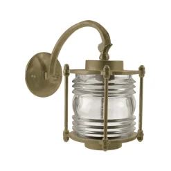 Andromeda Wandlampe außen Messing massiv Glas H: 31 cm IP53 E27< Außenwandleuchten|Gartenlaternen