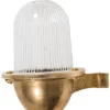 Außenleuchten Antik|Außenleuchten Messing*Lido Wandlampe Außen Messing Riffelglas IP64 Maritim