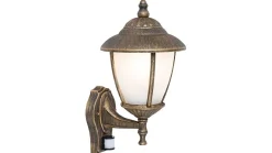 Rustikale Lampen|Rustikale Außenleuchten*Rabalux Wandlampe Außen mit Sensor Gold blendarm IP43 Hof