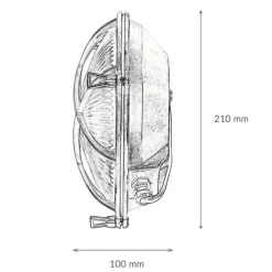 Rustikale Lampen|Messinglampen*Lido Wandlampe Außen Nickel Echt-Messing rund Ø24cm IP64