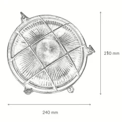 Rustikale Lampen|Messinglampen*Lido Wandlampe Außen Nickel Echt-Messing rund Ø24cm IP64