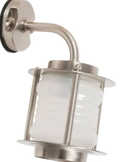 Lido Wandlampe Außen Nickel Echt-Messing Hof wetterfest< Außenleuchten Antik|Außenwandleuchten