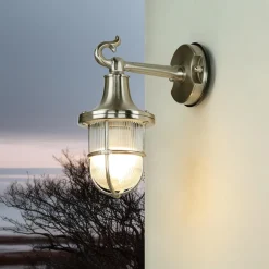 Lido Wandlampe Außen Nickel Maritim IP64 Echt-Messing< Metall Lampen|Messinglampen