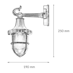 Lido Wandlampe Außen Nickel Maritim IP64 Echt-Messing< Metall Lampen|Messinglampen
