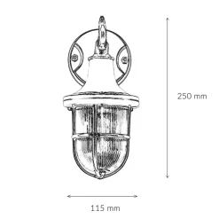 Lido Wandlampe Außen Nickel Maritim IP64 Echt-Messing< Metall Lampen|Messinglampen