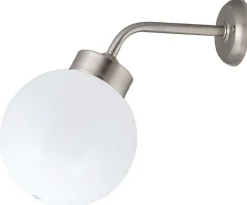 Lido Wandlampe Außen Nickel Weiß Echt-Messing IP43 Hof< Außenwandleuchten|Metall Lampen