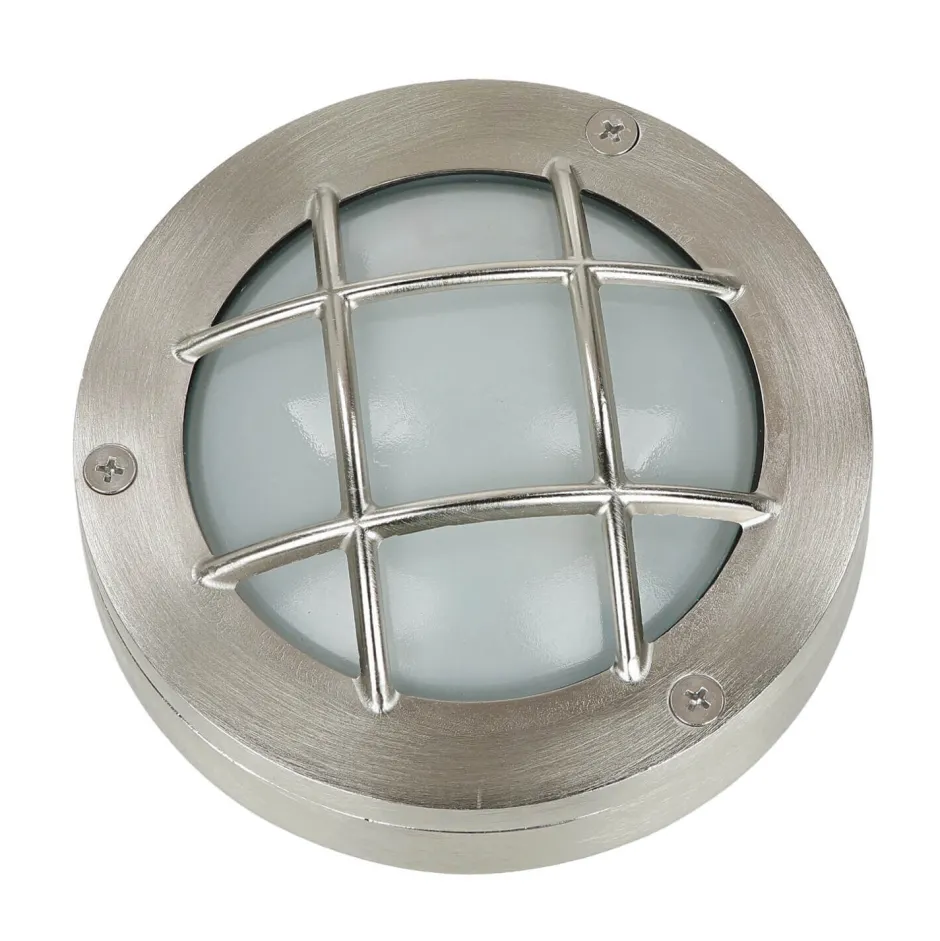 Rustikale Lampen|Metall Lampen*Lido Wandlampe Außen Rustikal Nickel Echt-Messing rund