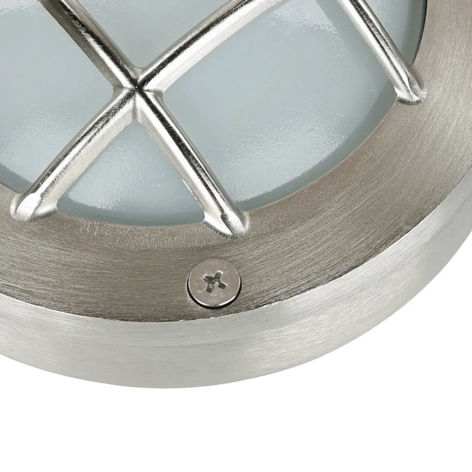 Rustikale Lampen|Metall Lampen*Lido Wandlampe Außen Rustikal Nickel Echt-Messing rund