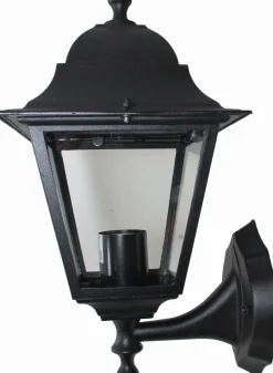 Außenwandleuchten|Rustikale Lampen*Lido Wandlampe außen Schwarz Aluminium IP44 Rustikal E27