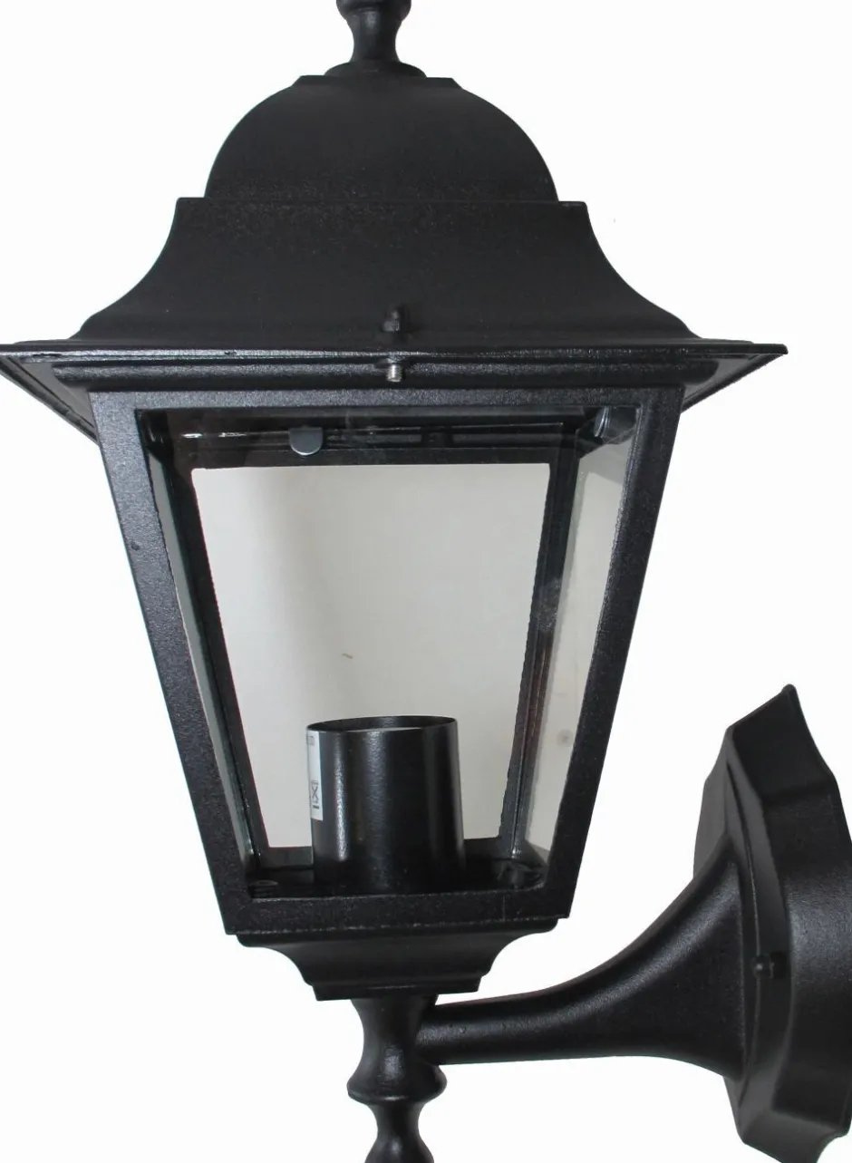 Außenwandleuchten|Rustikale Lampen*Lido Wandlampe außen Schwarz Aluminium IP44 Rustikal E27