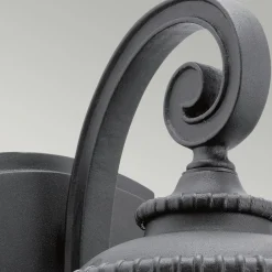 Rustikale Lampen|Vintage Lampen*Elstead Wandlampe außen Schwarz IP44 E27 Glas Rustikal Hof