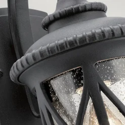 Rustikale Lampen|Vintage Lampen*Elstead Wandlampe außen Schwarz IP44 E27 Glas Rustikal Hof