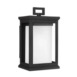 Elstead Wandlampe Außen Schwarz Weiß Stahl Glas IP44 E27< Außenleuchten Antik|Außenwandleuchten