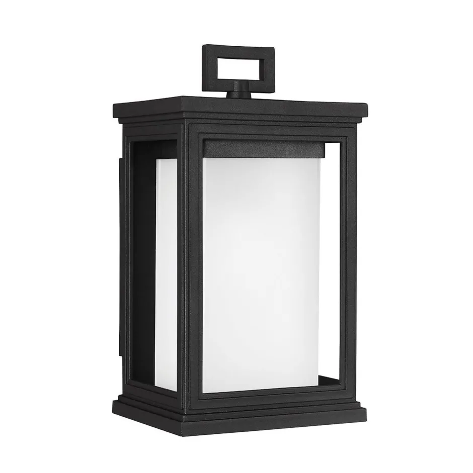 Elstead Wandlampe Außen Schwarz Weiß Stahl Glas IP44 E27< Außenleuchten Antik|Außenwandleuchten