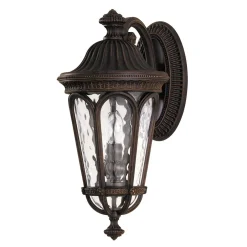 Elstead Wandlampe Außen TENNANT Ornamentglas Aluminium HAus< Außenleuchten Antik|Außenwandleuchten