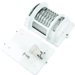 Metall Lampen|Messinglampen*Lido Wandlampe außen Weiß IP64 Messing Glas E27