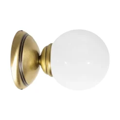 Giovanni Battista Wandlampe Bad Ø 12 cm Kugelschirm Glas Messing E14< Wandleuchten|Badezimmer Lampe