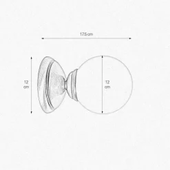 Giovanni Battista Wandlampe Bad Ø 12 cm Kugelschirm Glas Messing E14< Wandleuchten|Badezimmer Lampe
