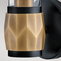 Wandleuchten|Flurlampen*Elstead Wandlampe Bad 34,6 cm hoch IP44 E27 Modern Metall Glas