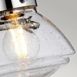 Wandleuchten|Badezimmer Lampe*Elstead Wandlampe Bad Chrom aus Metall Glas B: 63,4 cm IP44 E27