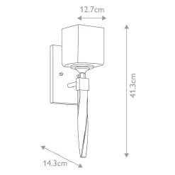 Elstead Wandlampe Bad Chrom Weiß H: 41,3 cm IP44 Metall Glas< Wandleuchten|Metall Lampen