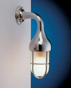 Wandleuchten|Küchenlampen*Laura Suardi Wandlampe Bad Flur Chrom aus Messing Glas Schiff