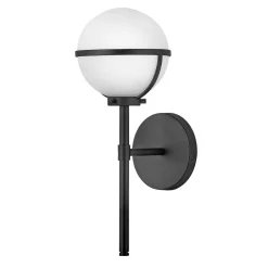 Wandleuchten|Badezimmer Lampe*Elstead Wandlampe Bad H: 40,3 cm IP44 Schwarz Weiß Metall Glas