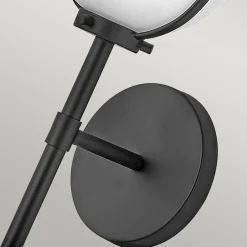 Wandleuchten|Badezimmer Lampe*Elstead Wandlampe Bad H: 40,3 cm IP44 Schwarz Weiß Metall Glas