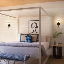 Wandleuchten|Badezimmer Lampe*Elstead Wandlampe Bad H: 40,3 cm IP44 Schwarz Weiß Metall Glas