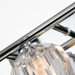 Wandleuchten|Badezimmer Lampe*Elstead Wandlampe Bad Kristall LED G9 IP44 B: 55 cm Chrom