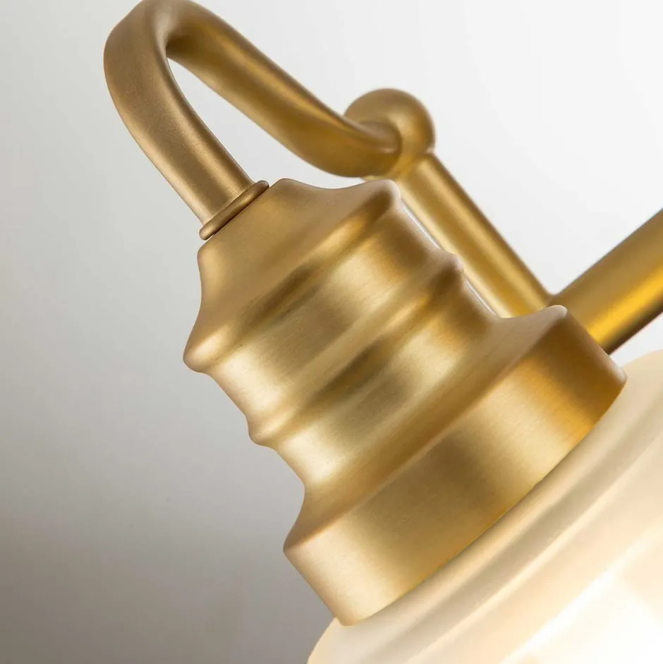 Wandleuchten|Flurlampen*Elstead Wandlampe Bad LED G9 IP44 35,7 cm breit Metall Glas Jugendstil