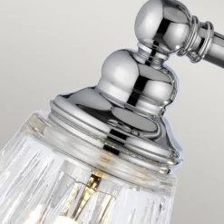 Flurlampen|Metall Lampen*Elstead Wandlampe Bad Metall Glas 78,4 cm breit IP44 4x LED G9