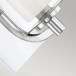 Wandleuchten|Badezimmer Lampe*Elstead Wandlampe Bad mit LED G9 H: 23,2 cm IP44 Chrom Weiß Metall Glas