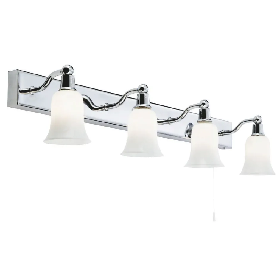 Searchlight Wandlampe Bad mit Schalter schwenkbar IP44 66 cm lang< Glaslampen|Jugendstil Lampen