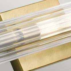 Elstead Wandlampe Badezimmer Glas Metall E14 IP44 B: 69,1 cm in Messing< Flurlampen|Metall Lampen