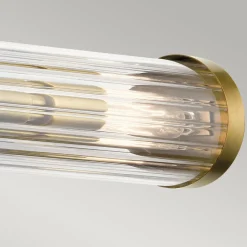 Elstead Wandlampe Badezimmer Glas Metall E14 IP44 B: 69,1 cm in Messing< Flurlampen|Metall Lampen