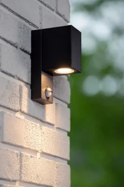 Wandlampe Bewegungsmelder Aluminium H:17 cm IP65 GU10< Außenwandleuchten|Fassadenstrahler