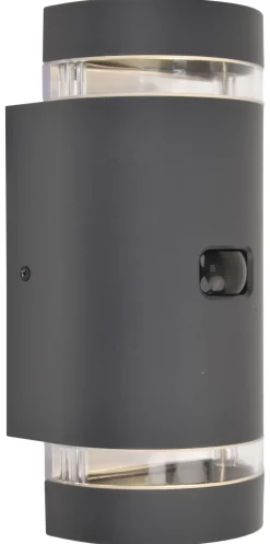 Metall Lampen|Moderne Außenleuchten*Eco-Light Wandlampe Bewegungsmelder Up Down Anthrazit IP44 GU10